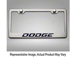 Stainless Steel Dodge License Plate Frame; Bright Red Solid (Universal; Some Adaptation May Be Required)