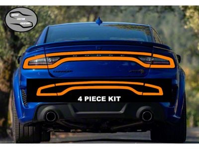 Tail Light Tint Overlay; Orange (15-23 Charger)