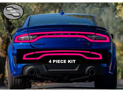 Tail Light Tint Overlay; Pink (15-23 Charger)