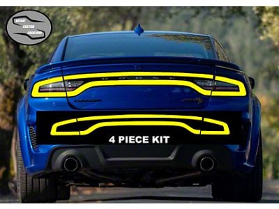 Tail Light Tint Overlay; Yellow (15-23 Charger)