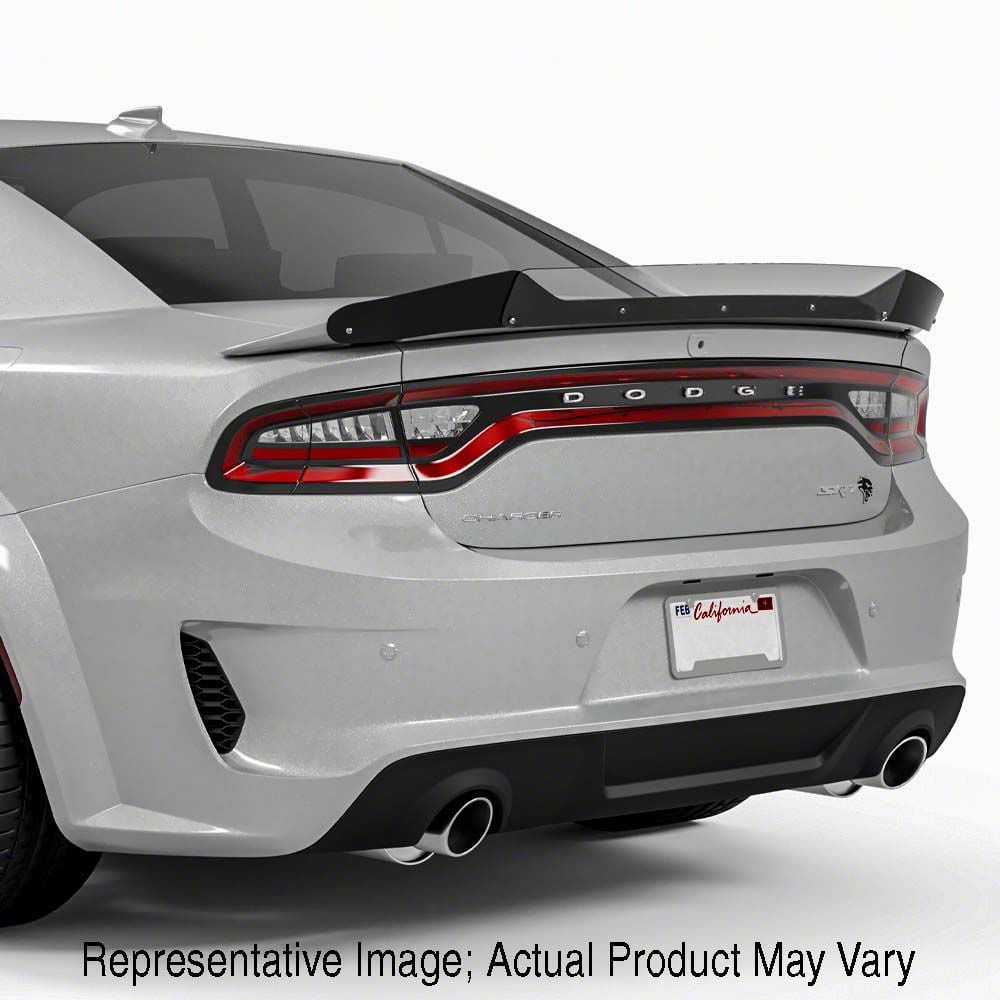 Charger V1R Wicker Bill Rear Spoiler; Matte Black Vinyl (15-23 Charger ...