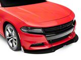 V3R Style Front Bumper Lip Splitter; Dry Carbon Fiber Vinyl (15-23 Charger, Excluding Widebody)