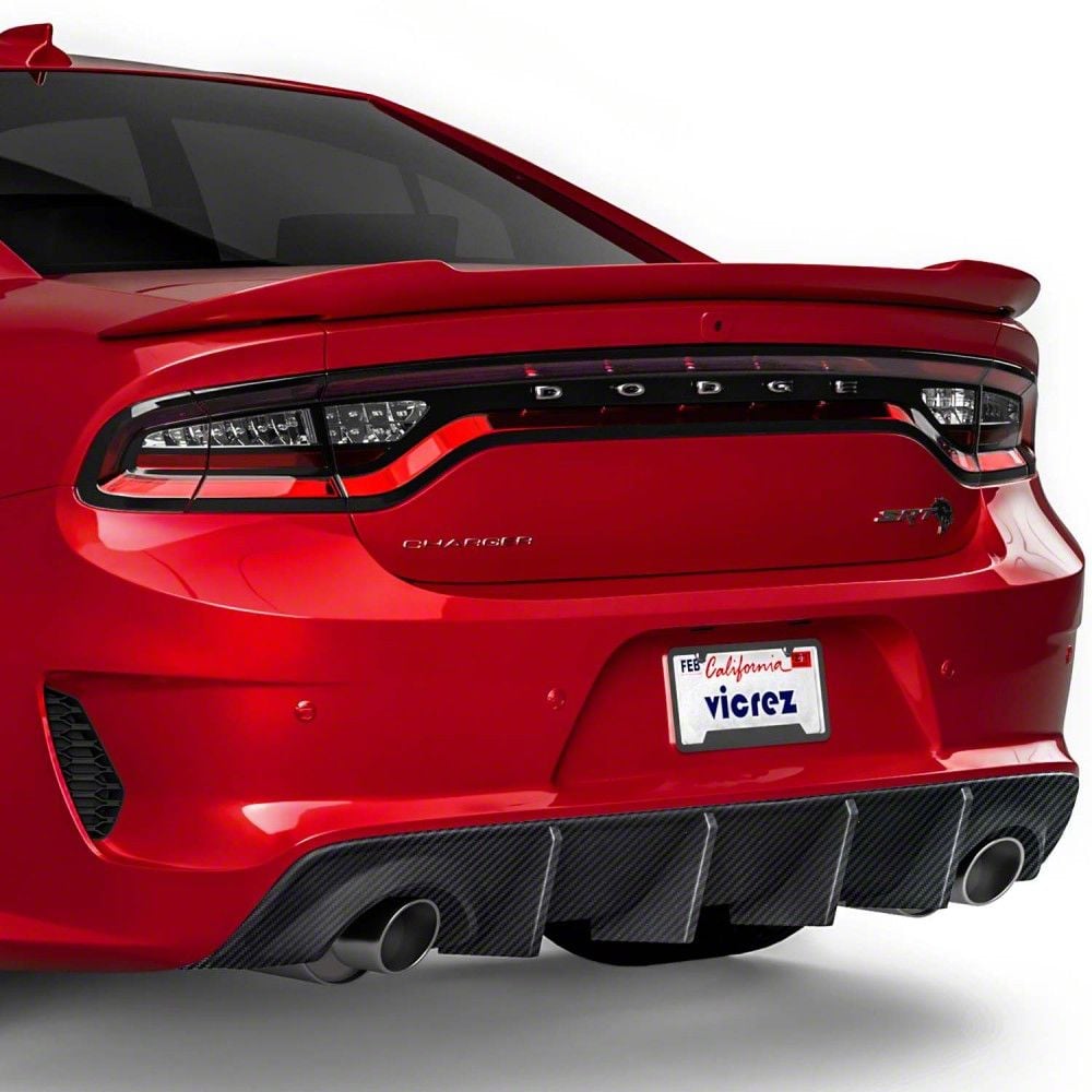 Charger V3R Style Rear Diffuser; Carbon Fiber (20-23 Charger Widebody ...