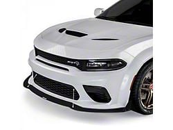 VR2 Front Bumper Lip Splitter; Dry Carbon Fiber Vinyl (20-23 Charger Widebody)