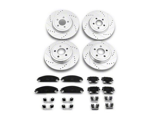 C&L Super Sport Brake Rotor and Pad Kit; Front and Rear (09-23 Challenger GT, R/T, Rallye Redline, SXT & T/A w/ Dual Piston Front Calipers; 2011 Challenger SE w/ Dual Piston Front Calipers)