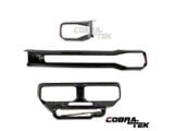 Cobra-Tek 3-Piece Dashboard Interior Trim Set; Dry Carbon Fiber (24-25 Mustang)