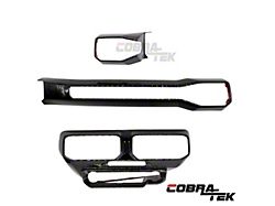 Cobra-Tek 3-Piece Dashboard Interior Trim Set; Dry Carbon Fiber (2024 Mustang)