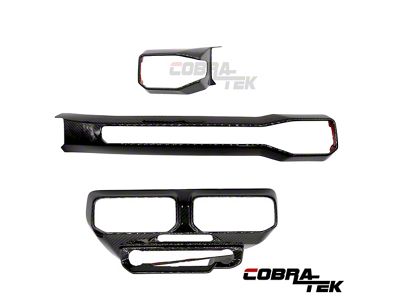 Cobra-Tek 3-Piece Dashboard Interior Trim Set; Dry Carbon Fiber (2024 Mustang)