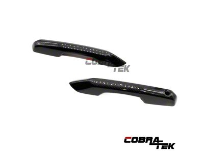 Cobra-Tek Door Handle Covers; Dry Carbon Fiber (24-25 Mustang)