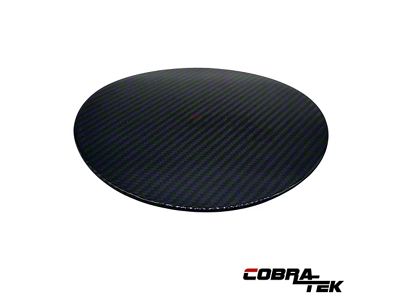 Cobra-Tek Gas Door Cover; Gloss Black Carbon Fiber (24-25 Mustang)