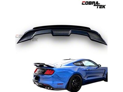 Cobra-Tek GT350/GT500 Styler Rear Spoiler with Gurney Flap; Carbon Fiber (15-23 Mustang Fastback)