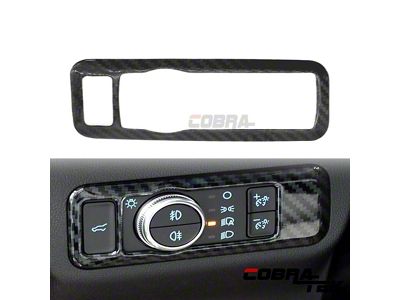 Cobra-Tek Headlight Switch Trim; Dry Carbon Fiber (2024 Mustang)