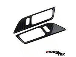 Cobra-Tek Interior Door Level Trim; Dry Carbon Fiber (24-25 Mustang w/o Memory Seats)