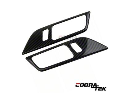 Cobra-Tek Interior Door Level Trim; Dry Carbon Fiber (2024 Mustang w/o Memory Seats)