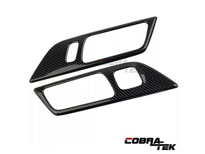 Cobra-Tek Interior Door Level Trim; Dry Carbon Fiber (2024 Mustang w/ Memory Seats)