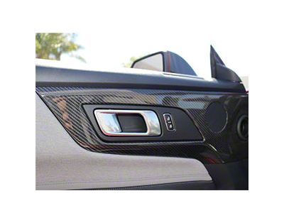 Cobra-Tek Interior Door Panel Trim; Dry Carbon Fiber (2024 Mustang)