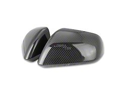 Cobra-Tek Mirror Covers without Turn Signal Cutouts; Dry Carbon Fiber (2024 Mustang)