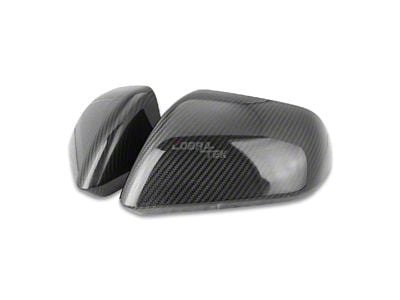 Cobra-Tek Mirror Covers without Turn Signal Cutouts; Dry Carbon Fiber (2024 Mustang)