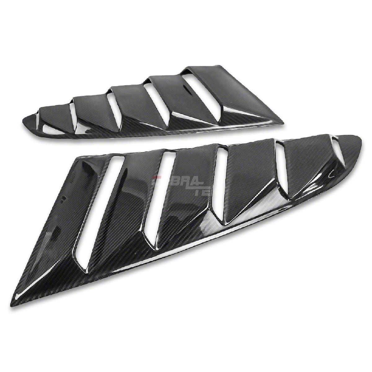 Cobra-Tek Mustang Quarter Window Louvers; Gloss Black Carbon Fiber CBK ...