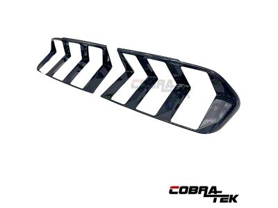 Cobra-Tek Tail Light Trim; Dry Carbon Fiber (2024 Mustang)