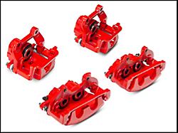 C&L Performance Series Front and Rear Brake Calipers; Red (12-20 Charger AWD SXT, Daytona, GT & R/T w/ Dual Piston Front Calipers)