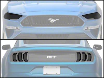 SpeedForm Headlight and Tail Light Covers; Smoked (18-23 Mustang GT, EcoBoost)