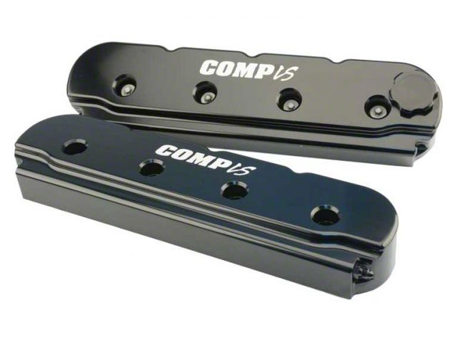 Comp Cams Billet Valve Covers; Black Anodized (05-13 Corvette C6)