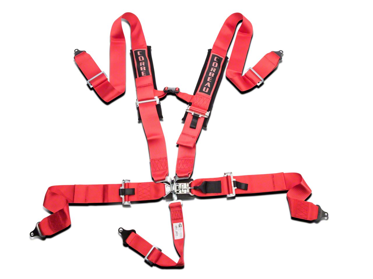 Corbeau Mustang 3-Inch 5-Point Latch and Link Harness Belt; Red ...