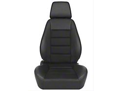 Corbeau Sport Reclining Seats with Double Locking Seat Brackets; Black Vinyl/Cloth (79-93 Mustang)