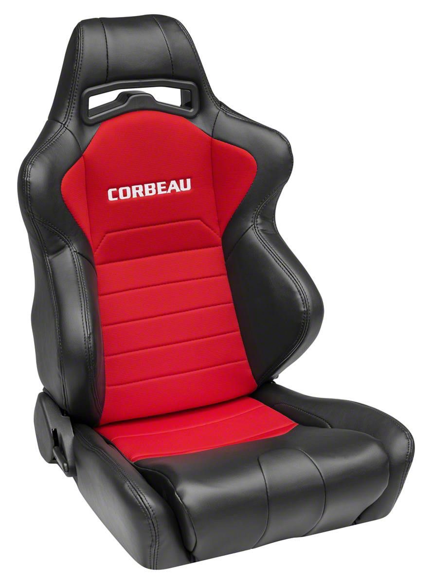 Corbeau LG1 Racing Seats with Double Locking Seat Brackets Red Cloth 10 15 Camaro