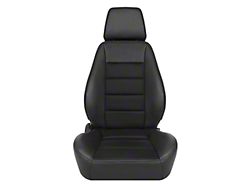 Corbeau Sport Reclining Seats with Seat Heater and Inflatable Lumbar; Black Vinyl/Cloth; Pair (Universal; Some Adaptation May Be Required)