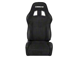 Corbeau A4 Racing Seats with Inflatable Lumbar; Black Suede; Pair (Universal; Some Adaptation May Be Required)