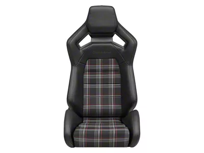 Corbeau Sportline RRX Reclining Seats; Black Vinyl/Burgundy Vinyl (Universal; Some Adaptation May Be Required)