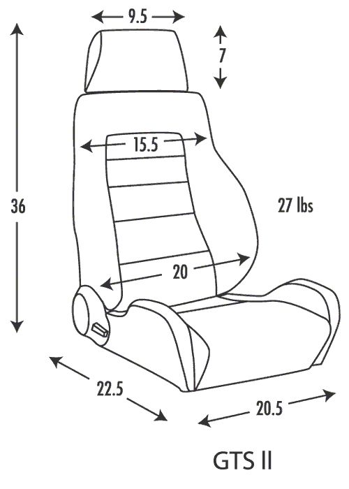 Corbeau Mustang GTS II Reclining Seats; Black Cloth; Pair 20301PR ...