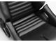 Corbeau Sportline RRB Reclining Seats with Double Locking Seat Brackets; Black Vinyl/Carbon Vinyl/Black Diamond Stitch (99-04 Mustang)