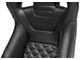 Corbeau Sportline RRB Reclining Seats with Double Locking Seat Brackets; Black Vinyl/Carbon Vinyl/Black Diamond Stitch (99-04 Mustang)