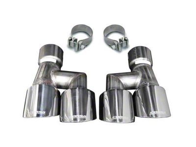 Corsa Performance Quad Twin Pro Series Exhaust Tips; 4-Inch; Polished (18-23 Mustang GT & EcoBoost w/ Corsa Exhaust)