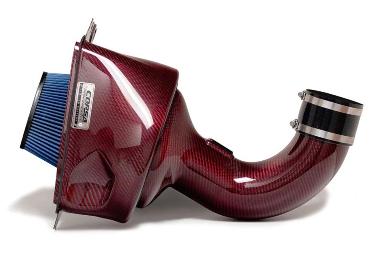 Corsa Performance Corvette Closed Box Cold Air Intake With Black Maxflow Oiled Filter Red