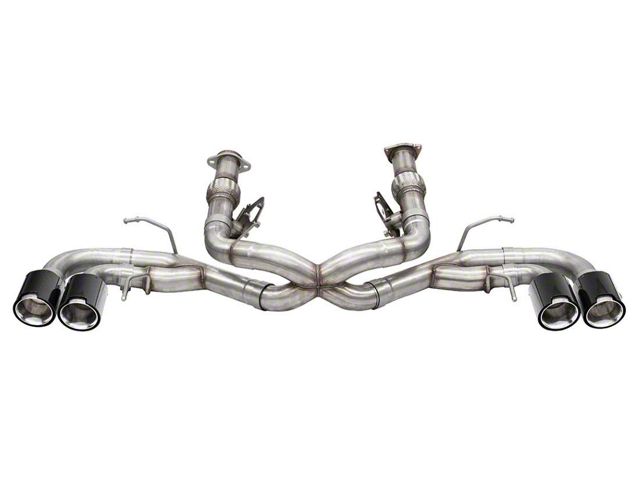 Corsa Performance Track Series Cat-Back Exhaust with Polished Carbon Fiber Tips (20-24 6.2L Corvette C8 w/o NPP Dual Mode Exhaust)
