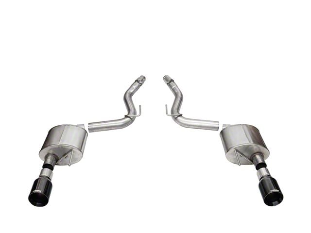 Corsa Performance Sport Axle-Back Exhaust with Straight Cut Black Tips (2024 Mustang GT Fastback w/o Active Exhaust)