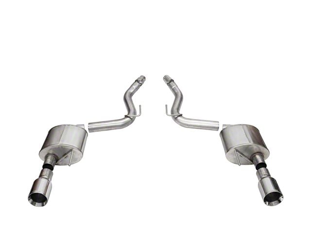 Corsa Performance Sport Axle-Back Exhaust with Straight Cut Polished Tips (2024 Mustang GT Fastback w/o Active Exhaust)