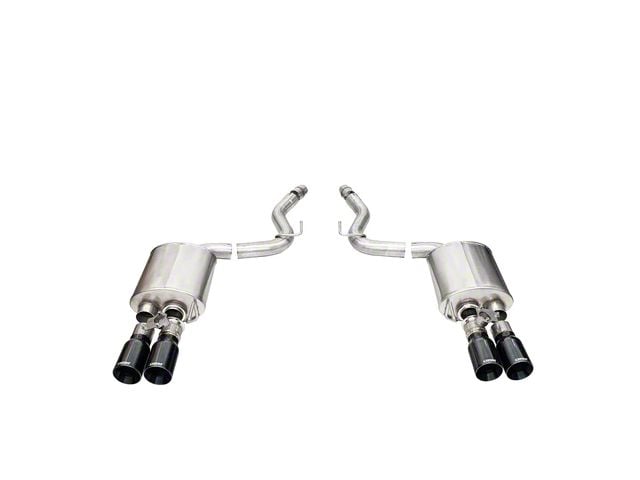 Corsa Performance Sport Valved Cat-Back Exhaust with Straight Cut Black Tips (2024 Mustang GT Fastback w/ Active Exhaust)