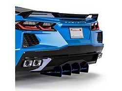 160LV Rear Diffuser; Gloss Carbon Fiber Vinyl (20-25 Corvette C8, Excluding Z06)