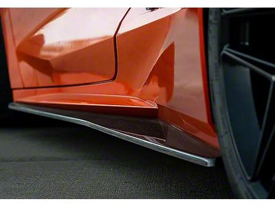 1VM Wingless Side Skirts; Carbon Fiber (20-25 Corvette C8 Stingray)