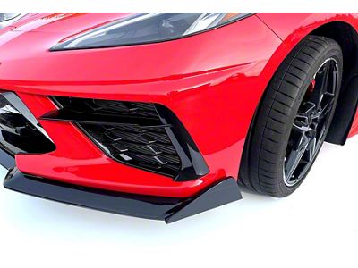 5VM Style Front Splitter with Winglets; Arctic White (20-24 Corvette C8)