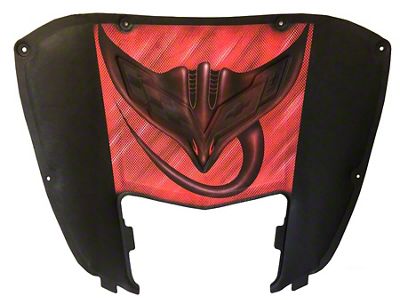 Airbrushed Hood Liner with Stingray; Red (14-19 Corvette C7)