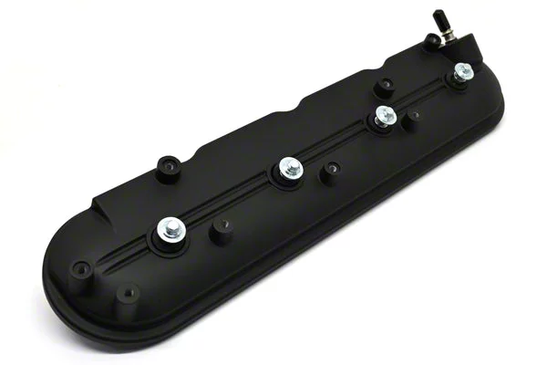 Corvette Aluminum Valve Cover; Driver Side; Black (09-19 Corvette C6 ...