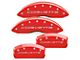 Brake Caliper Covers with Corvette Lettering; Red; Front and Rear (97-04 Corvette C5)