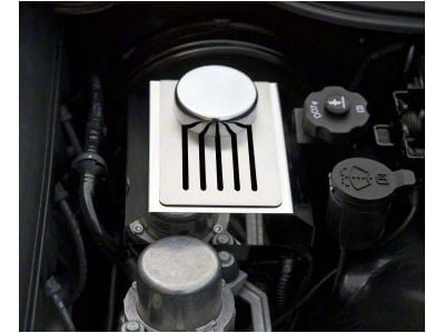 Brake Master Cylinder Cover with Ribbed Slots; Black Carbon Fiber (14-19 Corvette C7 w/ Automatic Transmission)