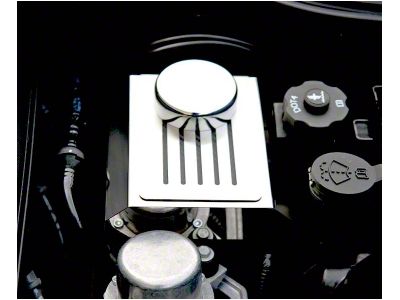 Brake Master Cylinder Cover with Ribbed Slots; Solid Black (14-19 Corvette C7 w/ Manual Transmission)